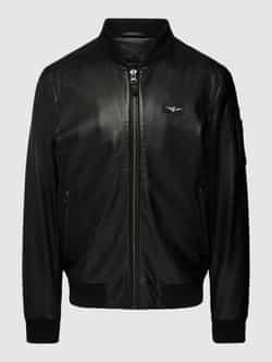Aeronautica militare Leren jack met sierapplicatie model 'BOMBER'