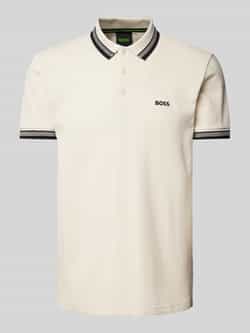 BOSS Green Regular fit poloshirt met labelstitching model 'PADDY'