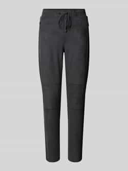 S.Oliver BLACK LABEL Tapered broek in leerlook met tunnelkoord