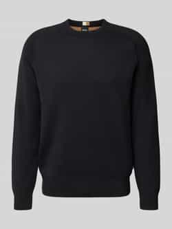 Boss Regular fit gebreide pullover van een mix van katoen en scheerwol model 'HIDONEO'