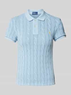Polo Ralph Lauren Blauwe Cable Knit Polo Shirt Blue Dames