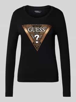 Guess Shirt met lange mouwen en labelprint
