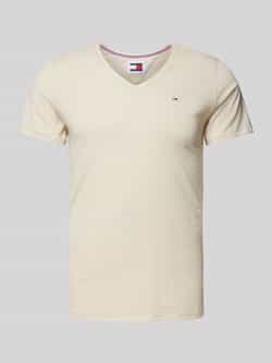 Tommy Jeans T-shirt met V-hals en labelstitching