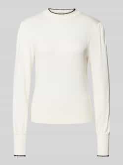Zero Regular fit gebreide pullover van viscosemix met opstaande kraag