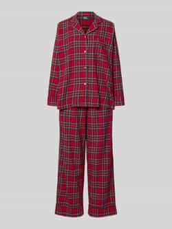 Polo Ralph Lauren Pyjama met labelstitching model 'Cozy Flannel'