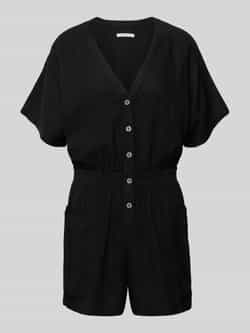 Tom Tailor Denim Jumpsuit van een mix van linnen en viscose met knoopsluiting