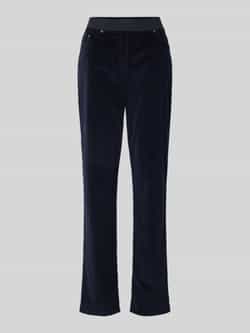 Raphaela By Brax Slim fit broek van fijne corduroy met elastische band