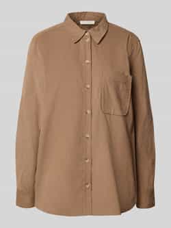 Christian Berg Woman Relaxed fit overhemdblouse in ribcordlook met borstzak