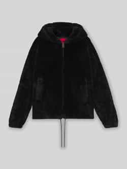 HUGO Regular fit jack van imitatiebont met capuchon model 'BEDO2541'