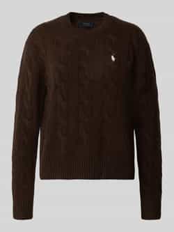 Polo Ralph Lauren Gebreide pullover met kabelpatroon en ronde hals