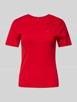 Tommy Hilfiger Slim fit T-shirt met labeldetail