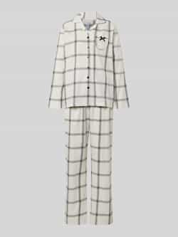 LOUIS & LOUISA Pyjama van flanel met labelstitching model 'Wohlfühl-Momente'