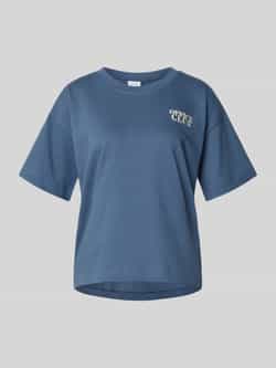 Vila T-shirt met geribde ronde hals model 'MONIE OFFICE'