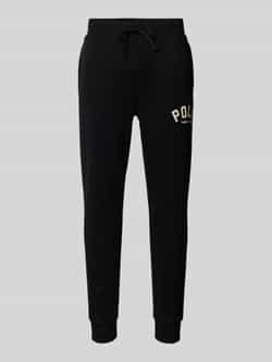 Ralph Lauren Zwarte Katoenen Broek Elastische Taille Koord Black Heren