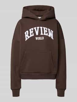 Review Oversized hoodie met labelprint