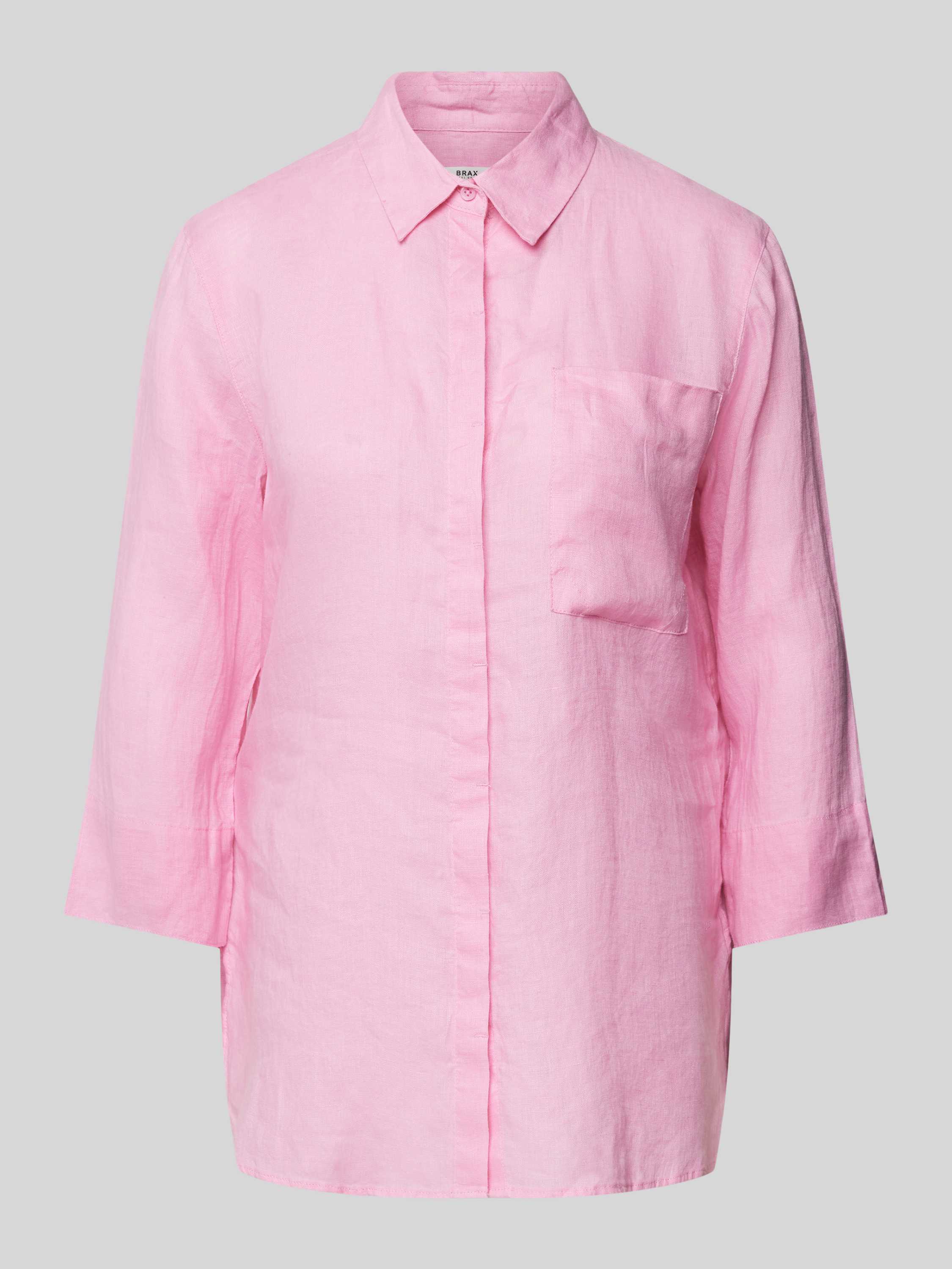 BRAX Linnen blouse met opgestikte borstzak model 'STYLE.VICKI'
