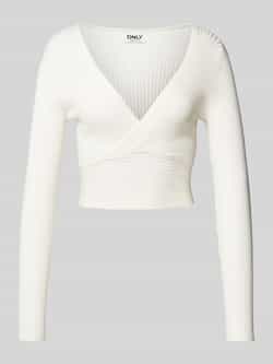 Only Slim fit shirt met lange mouwen van ribtricot model 'HONOR'