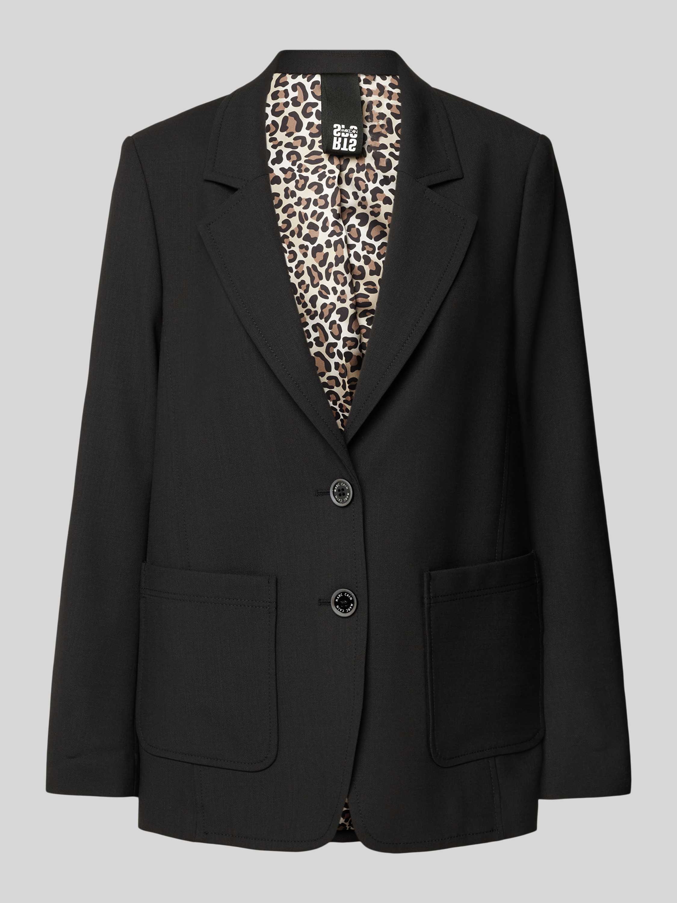 Marc Cain Animal-Print Blazer Stijlvol Trendy Design Black Dames