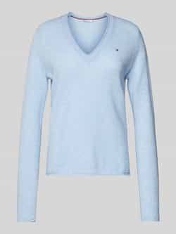 Tommy Hilfiger Gebreide trui SOFT WOOL V-NK SWEATER met v-hals van 100% wol