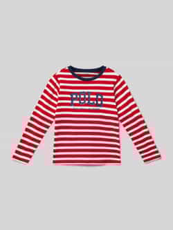 Polo Ralph Lauren Kids Shirt met lange mouwen en geribde ronde hals