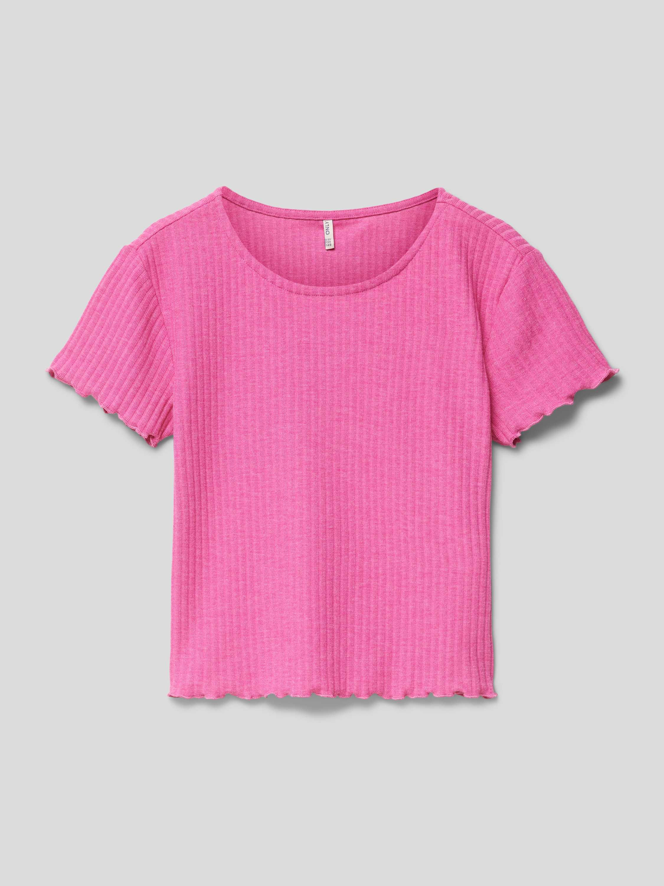 Only KIDS GIRL ribgebreid T-shirt KOGNELLA donkerroze Meisjes Polyester Ronde hals 146 152