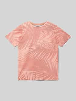 S.Oliver T-shirt met bladprint rood Jongens Polyester Ronde hals Blad 152