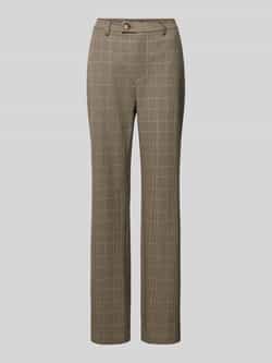 MOS MOSH Flared fit stoffen broek met riemlussen model 'Olly'