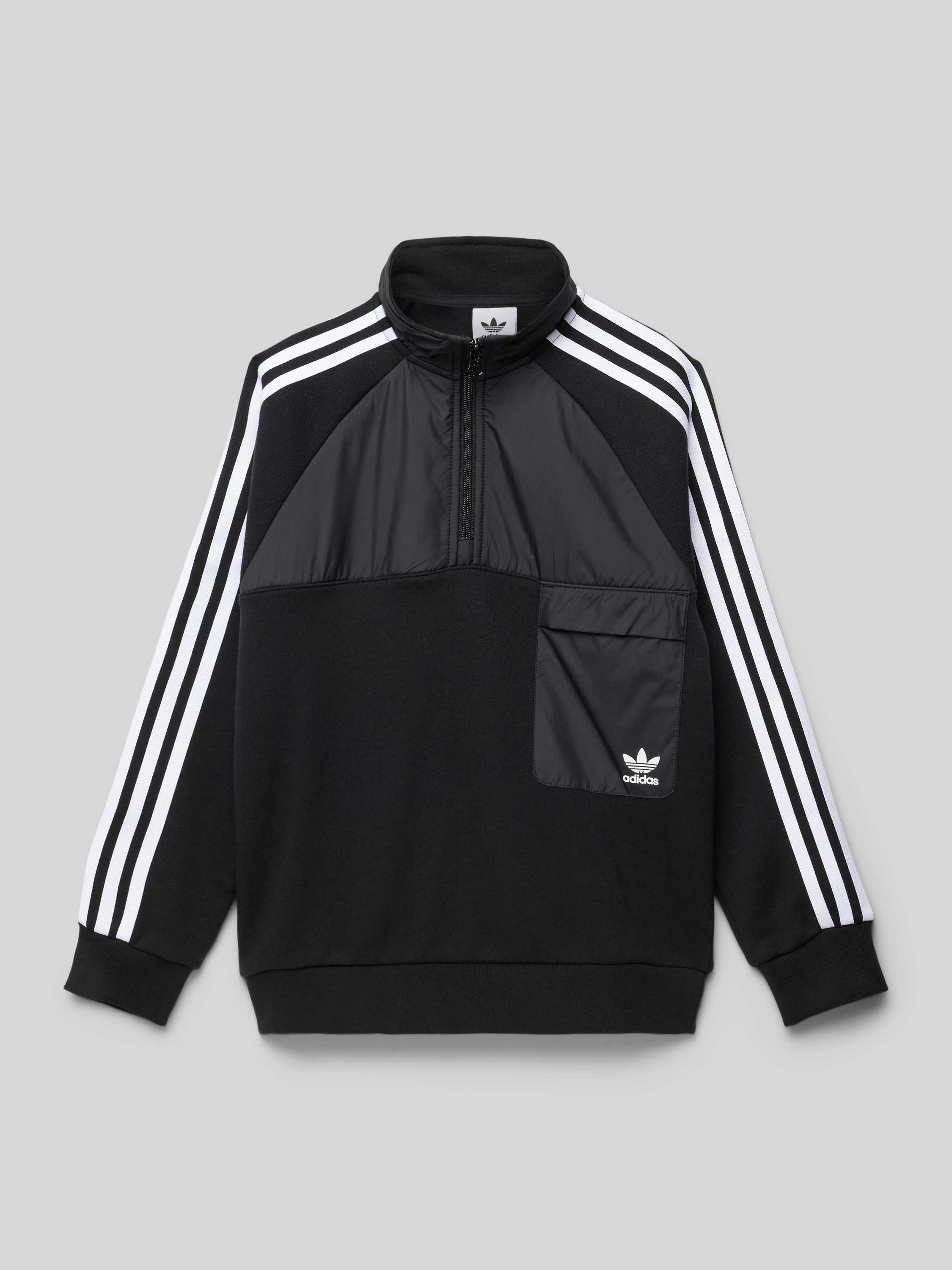 Adidas Originals Trefoil 3-Stripes 1 4 Zip Top Junior Black