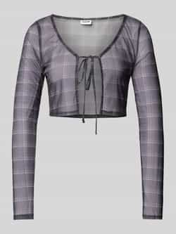Noisy May Korte blouse met vetersluiting model 'LESLEY'