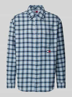 TOMMY JEANS Heren Overhemden Tjm Badge Flannel Shirt Ext Blauw