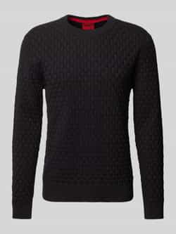 HUGO Gebreide pullover met structuurmotief model 'Stubon'