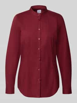 Emily Van den Bergh Regular fit overhemdblouse van katoenmix met opstaande kraag