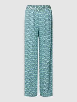 Milano italy Broek van viscose met all-over motief model 'Palazzo'