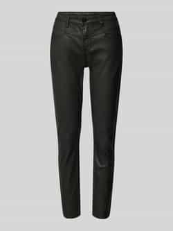 Opus Slim fit broek in leerlook model 'Evita remix'