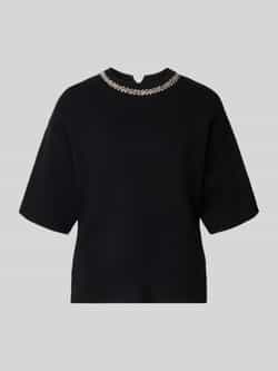 Ichi Gebreid shirt met siersteentjes model 'DORISE'