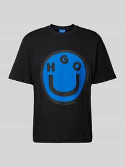 Hugo Blue T-shirt met motiefprint model 'Nimper'