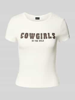 Gina Tricot T-shirt met motiefprint en ronde hals