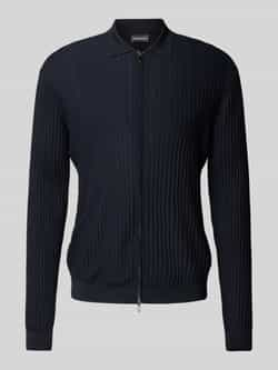 Emporio Armani Blauwe Sweater met Voorrits Blue Heren