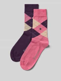 Burlington Sokken met argyle-stitching in een set van 2 paar