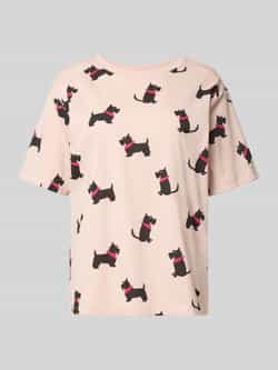 Jake*s Casual Pyjamabovendeel in all-over look met ronde hals
