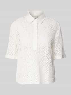 Christian Berg Woman Regular fit gehaakte blouse van puur katoen