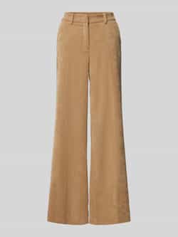 CAMBIO Wide leg corduroy broek met riemlussen