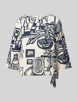 Christian Berg Woman Regular fit linnen blouse met knoopdetail