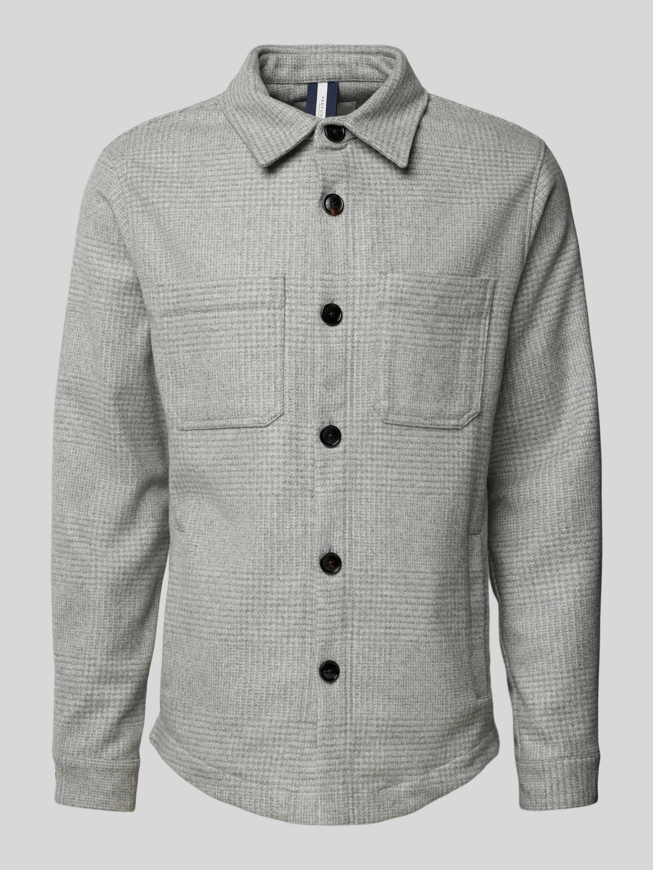 PROFUOMO Heren Overshirts Overshirt Check Grijs