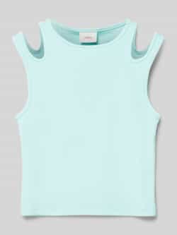 S.Oliver top blauw Meisjes Stretchkatoen Ronde hals Effen 146 152