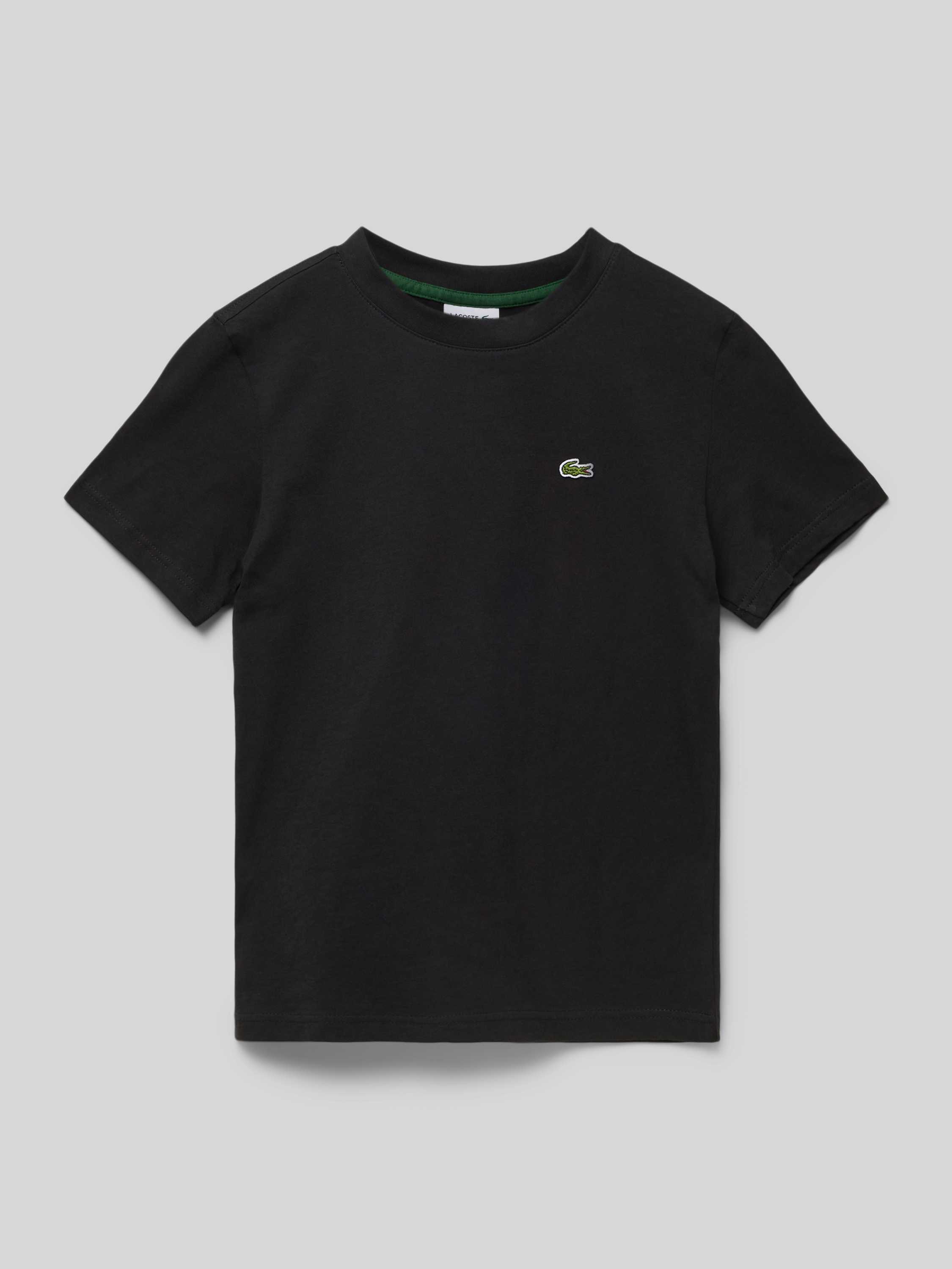 Lacoste T-shirt met logo zwart Katoen Ronde hals Logo 152
