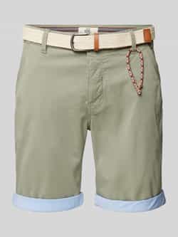 Redefined Rebel Regular fit korte broek met riem in gevlochten look model 'MAGNUS'