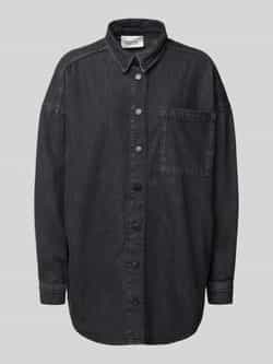My Essential Wardrobe Relaxed fit jeansblouse met borstzak model 'Malo'