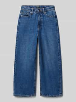 JACK & JONES JUNIOR high waist loose fit jeans dark blue denim