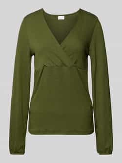 Mamalicious Zwangerschapsshirt met lange mouwen in wikkellook model 'FREDERIKKE'